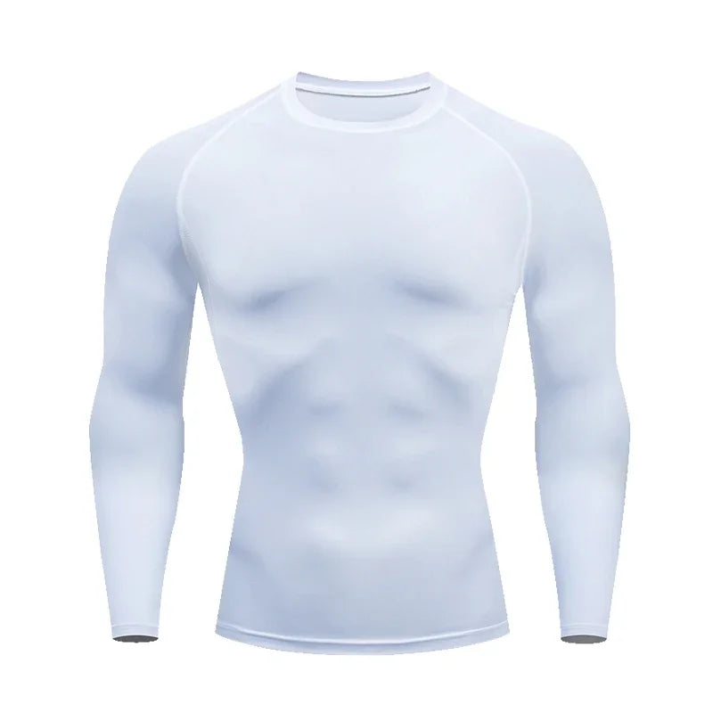 Plus Size Men Compression Sport T-Shirt Top Long Sleeve Gym Running Clothing Fitness Tight Sportswear Hiking Rashgard Sweatshirt