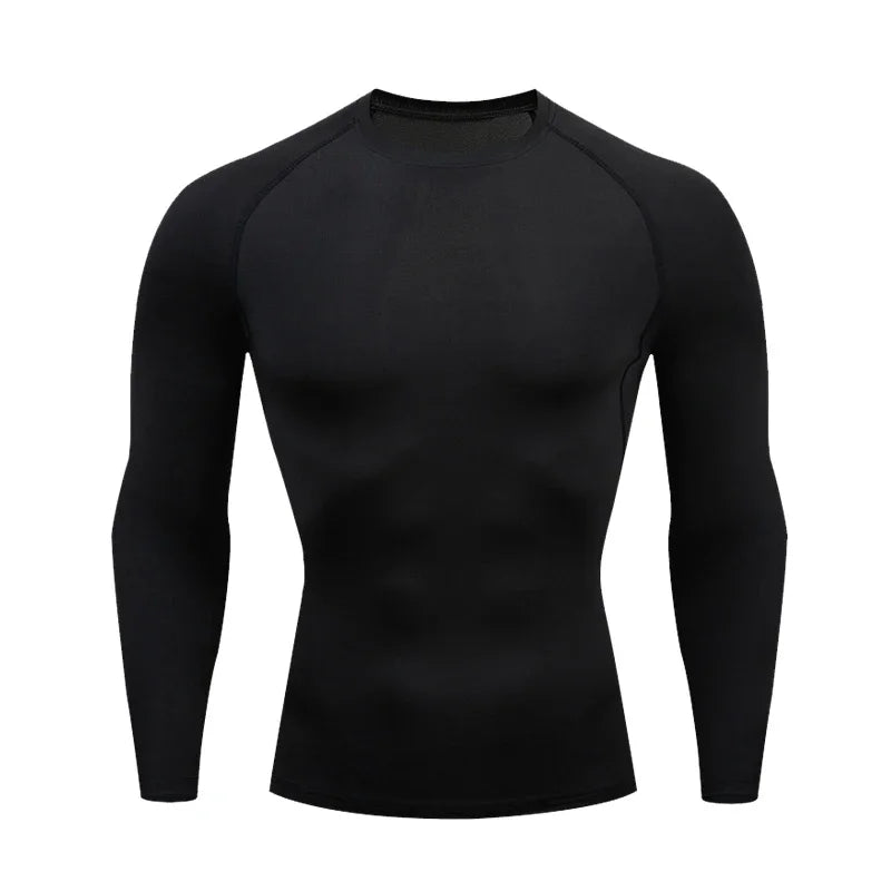 Plus Size Men Compression Sport T-Shirt Top Long Sleeve Gym Running Clothing Fitness Tight Sportswear Hiking Rashgard Sweatshirt