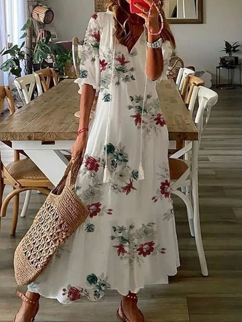 Luna | Mühelos Boho-Stil Midi Kleid